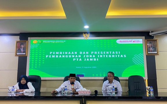 PTA Jambi Laksanakan Rapat Pembinaan serta Presentasi dan Evaluasi Zona Integritas Menuju WBK 
